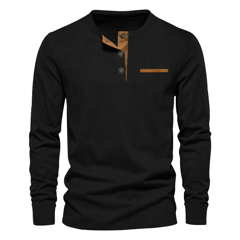 New Men's Long Sleeve T-shirt  - đánh giá và giá Corduroy Button Up Shirt Men