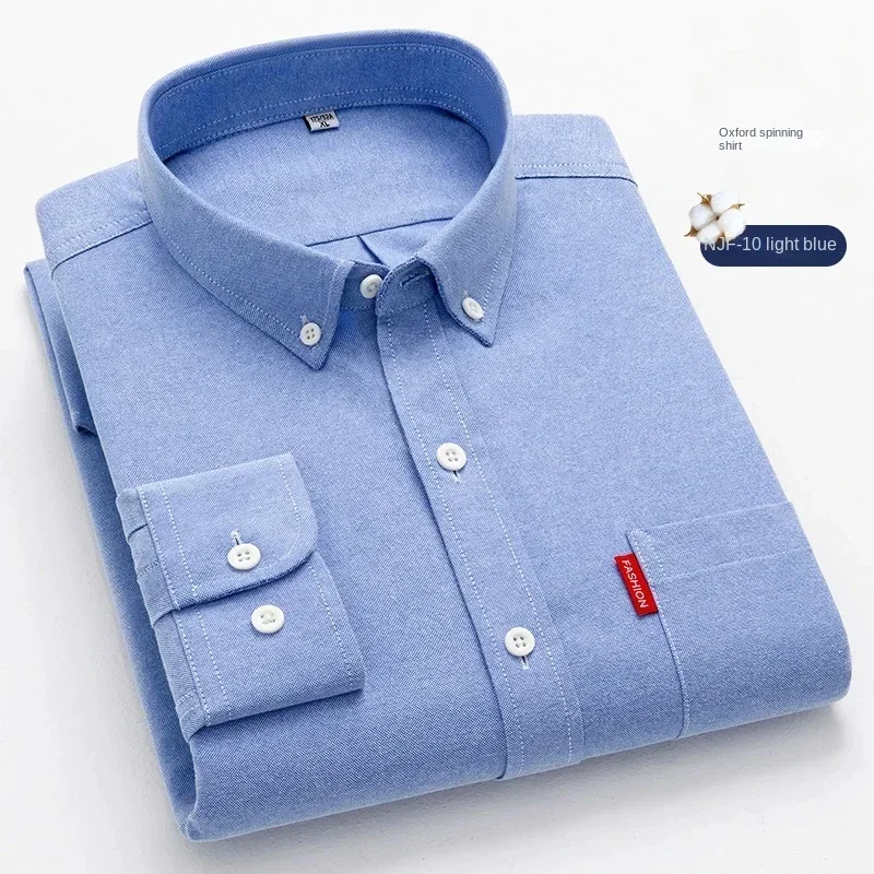 100% Pure Cotton Men's Solid C - đánh giá và giá Oxford Cotton Casual Shirt Business